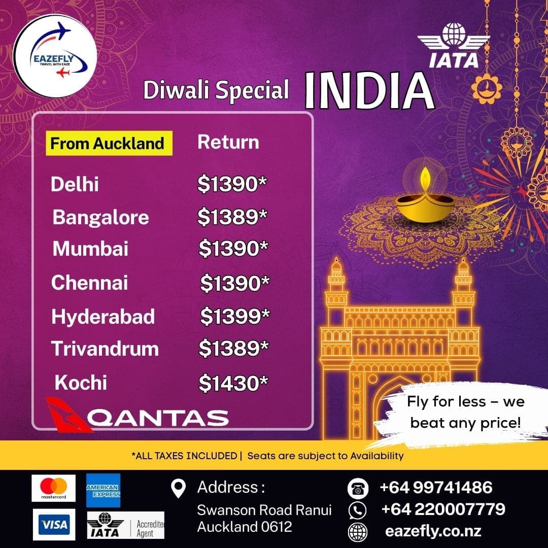 Auckland to India, Diwali Special