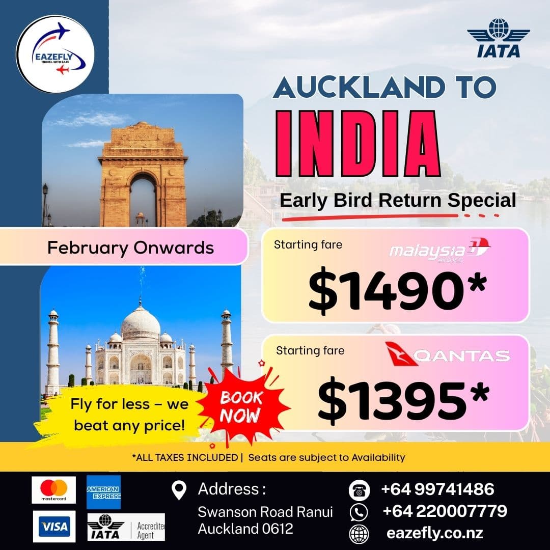 Auckland to India