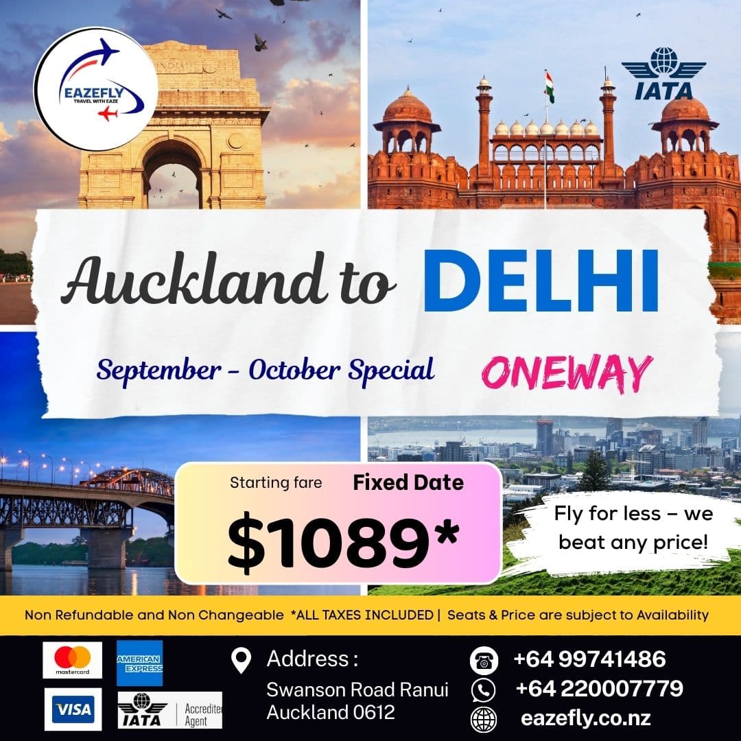 Auckland to India